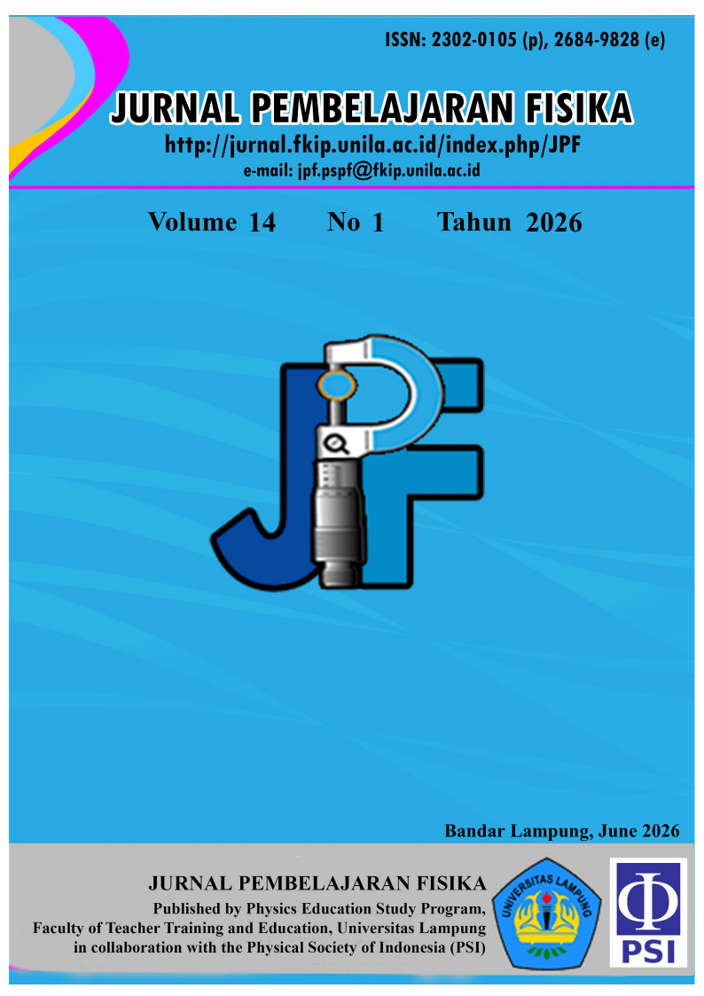 					View Vol. 14 No. 1 (2026): Jurnal Pembelajaran Fisika (June 2026 Edition)
				